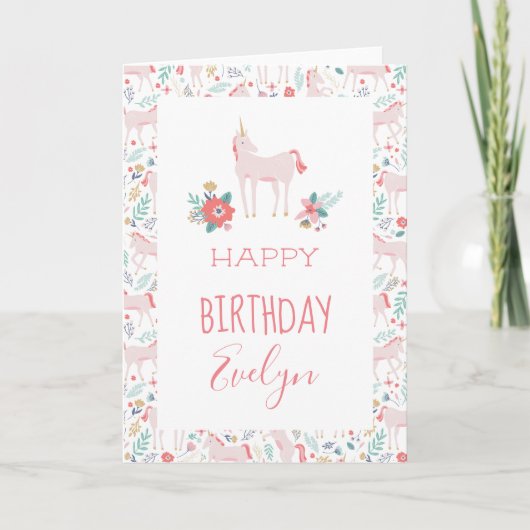 Carte Unicorn Fields Anniversaire (Devant)