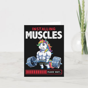 Carte Unicorn Funny Bodybuilding Flexcorn Humour Gym Cut