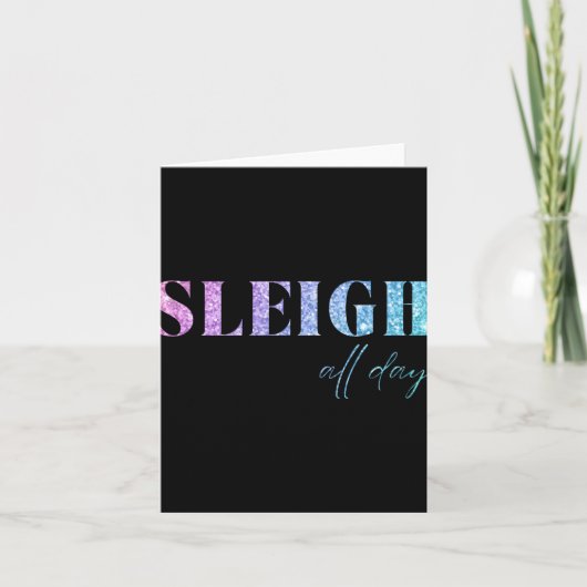 Carte Unicorn Glitter Sleigh All Day Christmas (Devant)