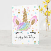 Carte Unicorn Head Gold Parties scintillant Rainbow Polk (Fleur jaune)