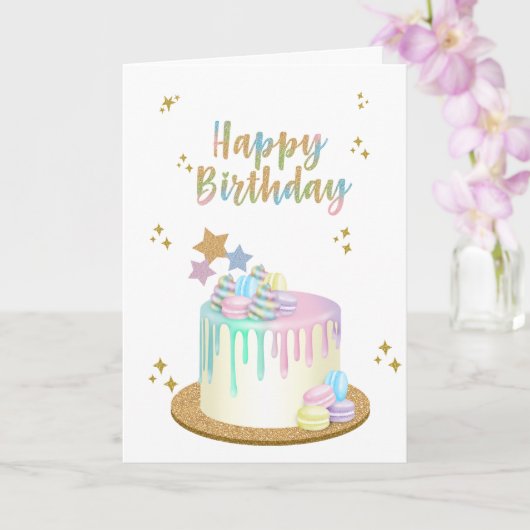 Carte Unicorn Joyeux anniversaire (Orchidée)