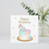 Carte Unicorn Joyeux anniversaire (Debout devant)