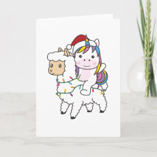 Carte Unicorn Llama Christmas Snow