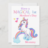 Carte Unicorn Magical 1st Mother's Day Kids Flat (Devant)