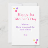 Carte Unicorn Magical 1st Mother's Day Kids Flat (Dos)