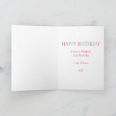 Carte Unicorn Magique 2e anniversaire rose (Intérieur)