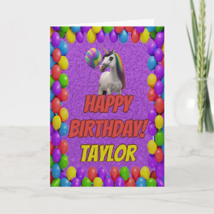 Carte Unicorn mignon salut joyeux anniversaire