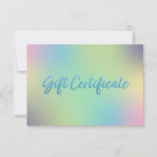 Carte Unicorn Mix Faux Blue Parties scintillant Certific (Devant)