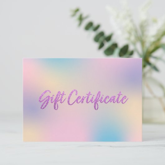 Carte Unicorn Mix Faux Purple Parties scintillant Certif (Debout devant)