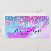 Carte Unicorn Parties scintillant Drives Salon Certifica (Devant)