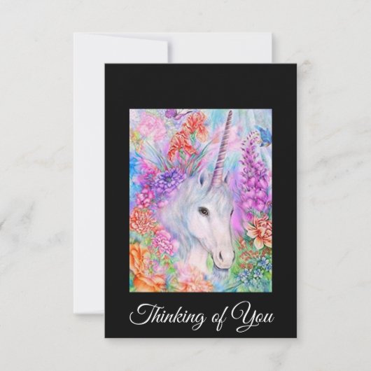 Carte Unicorn Penser à vous (Devant)