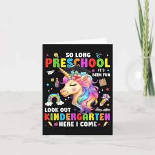 Carte Unicorn si long pré-K Graduation maternelle ici