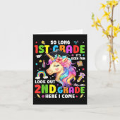Carte Unicorn So Long First Grade Graduation 2e année H (Fleur jaune)