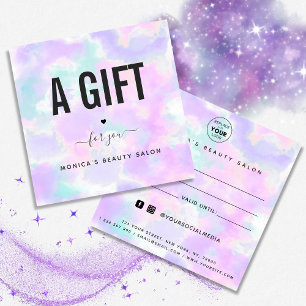 Carte Unicorn Tie Dye Élégant Salon de Beauté Moderne Lo