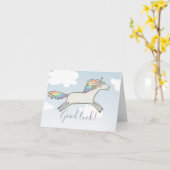 Carte Unicorn unique de bonne chance de texte pers (Fleur jaune)