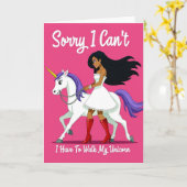 Carte Unicorn Walk Excuse Funny Card (Fleur jaune)
