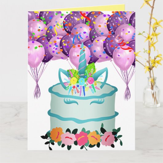 Carte Unicorne (Fleur jaune)