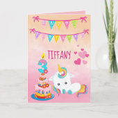 Carte Unicorne 3e anniversaire (Devant)
