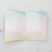 Carte Unicorne Aqua rose Jaune teint or Confetti (Intérieur)