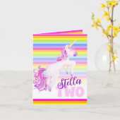 Carte Unicorne aquarelle art et arc-en-ciel 2e anniversa (Fleur jaune)