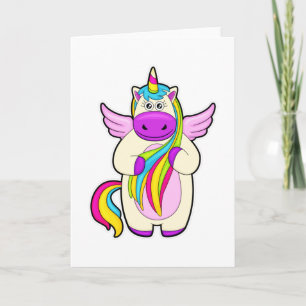 Carte Unicorne aux cheveux colorés