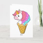 Carte Unicorne avec crème glacée (Dos)
