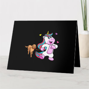 Carte Unicorne avec un chien Marcher Chiens Animaux Anim