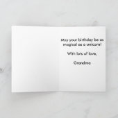 Carte Unicorne colorée Joyeuse fille d'anniversaire (Intérieur)