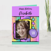 Carte Unicorne couleurs faux bois ajouter photo 18e anni (Devant)