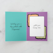 Carte Unicorne couleurs faux bois ajouter photo 30e anni (Intérieur)