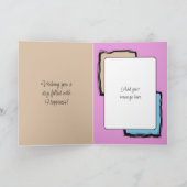 Carte Unicorne couleurs faux bois ajouter photo 40e anni (Intérieur)