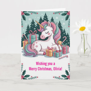 Carte Unicorne de Noël