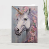 Carte Unicorne de printemps, Anniversaire (Devant)