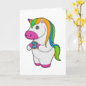 Carte Unicorne Donut (Fleur jaune)