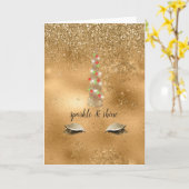 Carte Unicorne d'or Sparkle (Fleur jaune)