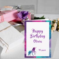 Unicorne imaginaire rose violet 10e anniversaire