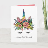 Carte Unicorne Lashes Avec Rainbow Horn (Devant)