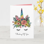 Carte Unicorne Lashes Avec Rainbow Horn (Fleur jaune)