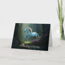 Unicorne magique en forêt enchantée Anniversaire