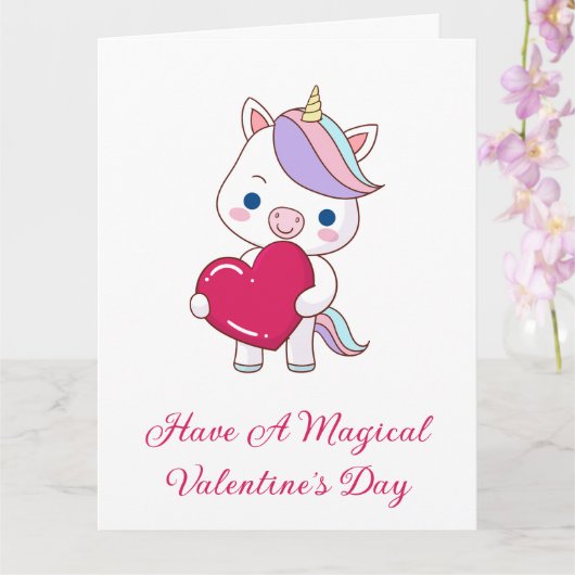 Carte Unicorne magique Saint Valentin (Orchidée)