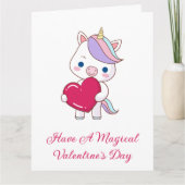 Carte Unicorne magique Saint Valentin (Devant)