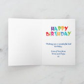 Carte Unicorne personnalisée 2e anniversaire (Intérieur)