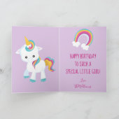 Carte Unicorne personnalisée 5e anniversaire (Intérieur)