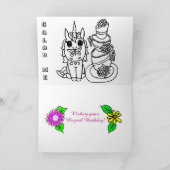 Carte Unicorne personnalisée et princesse Anniversaire (Intérieur)