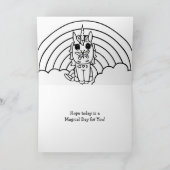 Carte Unicorne personnalisée, Fleurs, Anniversaire des p (Intérieur)