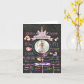 Carte Unicorne personnalisée Premier anniversaire (Fleur jaune)