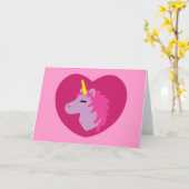 Carte Unicorne rose (Fleur jaune)