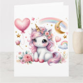 Carte Unicorne rose (Devant)