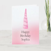 Carte Unicorne rose blanc (Devant)