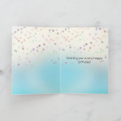 Carte Unicorne rose Confetti Nom personnalisé (Intérieur)